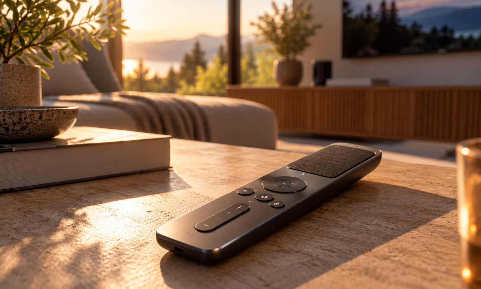 Indoor solar-powered remote control